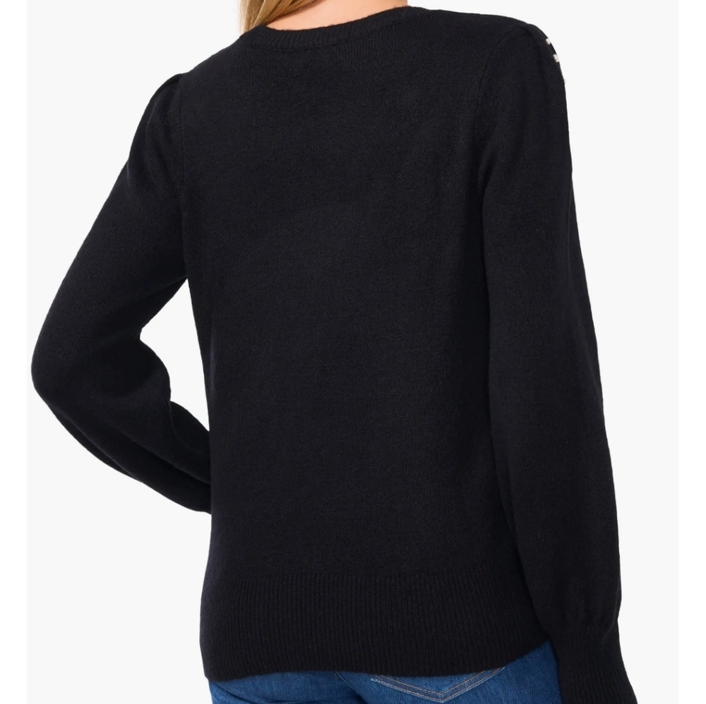 CeCe Imitation Pearl Embellished Sweater Sz Small - Picture 2 of 7